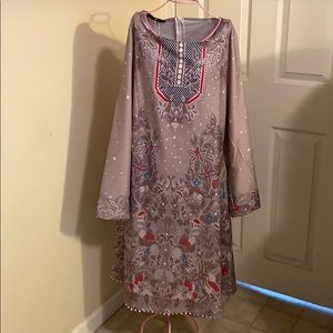 NWT Rosetic Kinikiss  Beaded Brown Patterned Dress